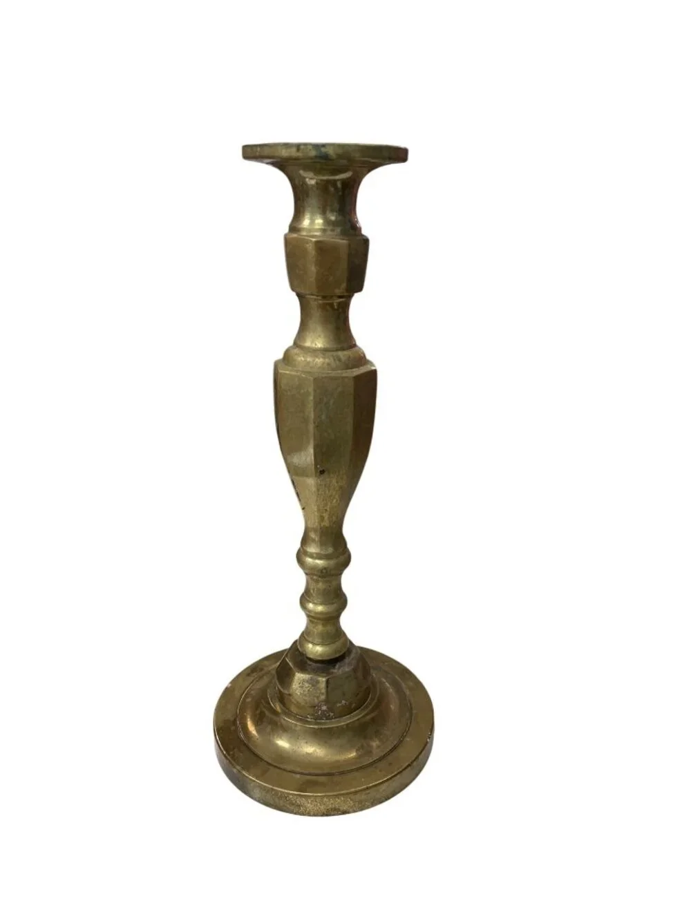 Vintage Solid Brass Candlestick Holder With Elegant Base Design 11